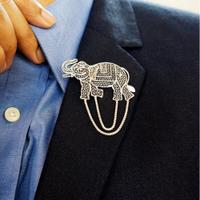 Royal Elephant Silver Brooch