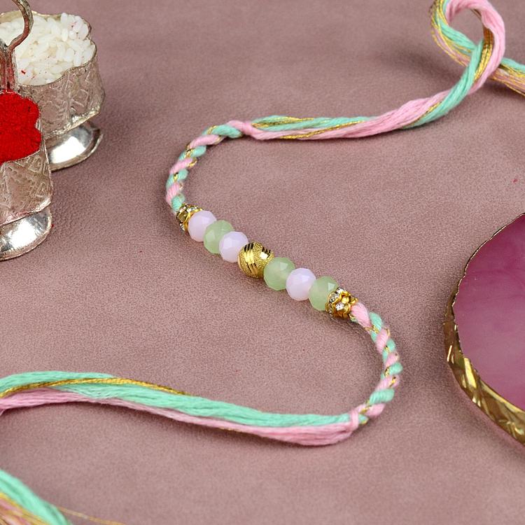 Seven Beads Pastels Rakhi