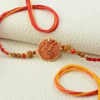 Om Ganesh Red Disc Rakhi