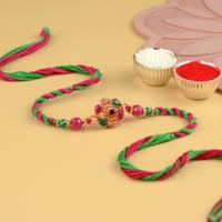 Wheel on Sceptre Red Green Rakhi