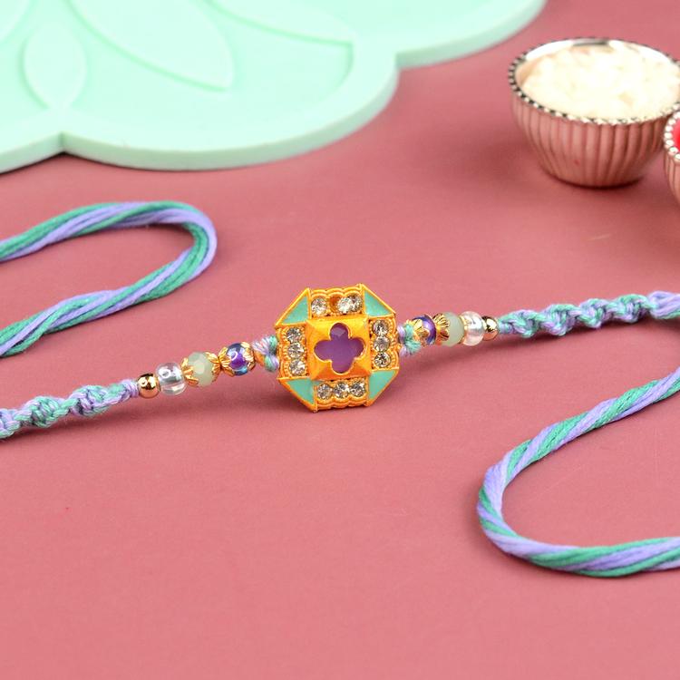 Golden Octagonal Rakhi