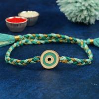 Irregular Evil Eye Teal Rakhi