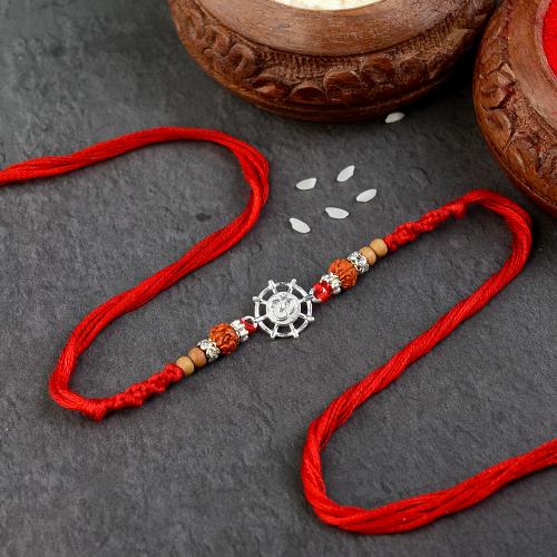 Pure Silver Om Steering Rakhi