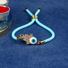 Ice Blue Evil Eye Bracelet Rakhi