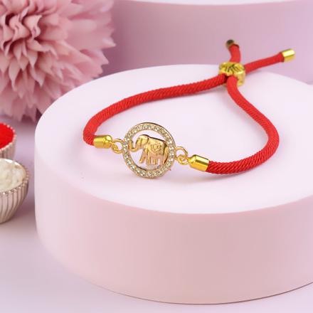 Elephant in a Ring Bracelet Rakhi