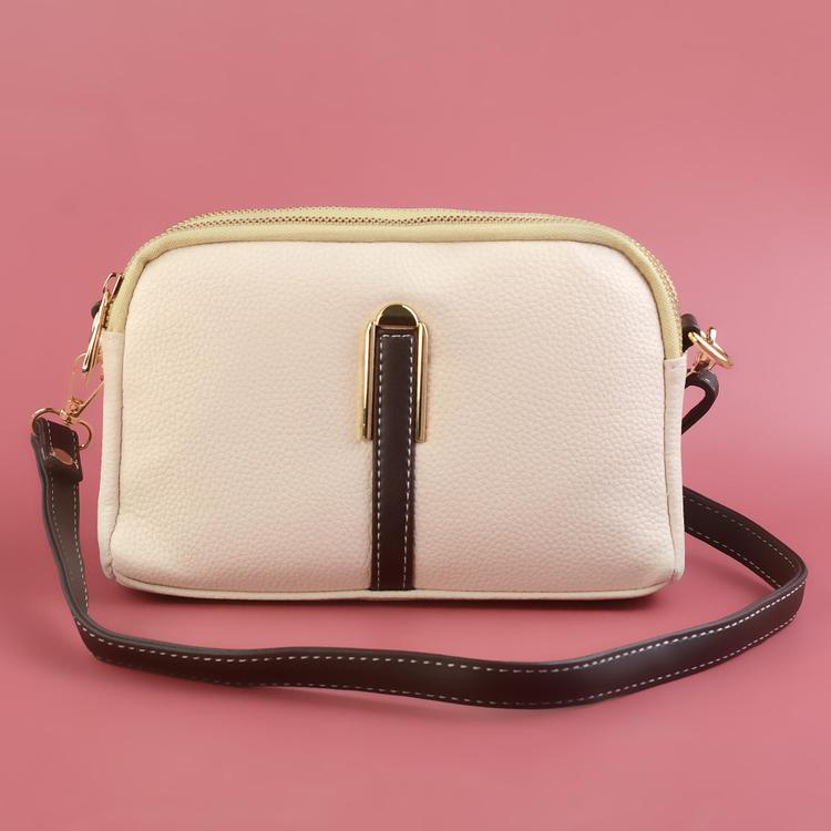 Beige Cross Body Sling Bag