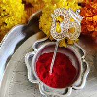 Silver Om Filigree Tilak Stick