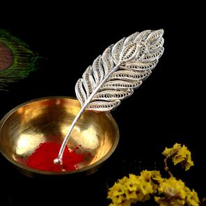 Silver Mayur Pankh Tilak Stick Silver Mayur Pankh Tilak Stick