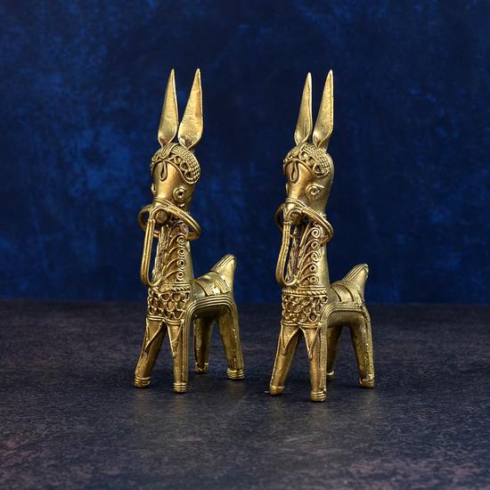 Dokra Horse Figurine Set