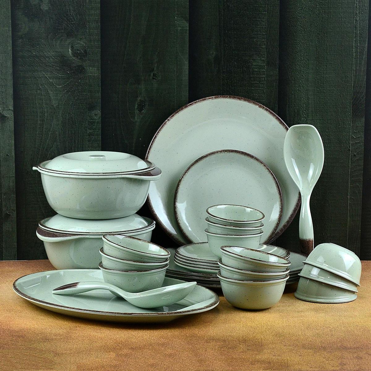 Mint Green Melamine Dinner Set 31pc Kitchen & Tableware Gifts