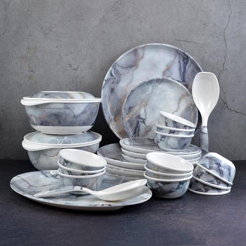 Marble Melamine Dinner Set 31pc