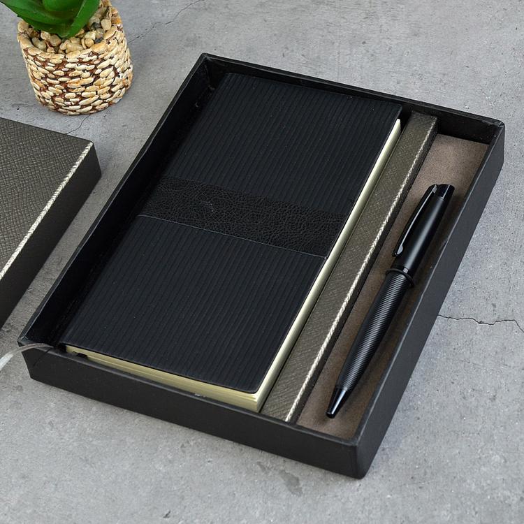 Black Notebook with Pen Set