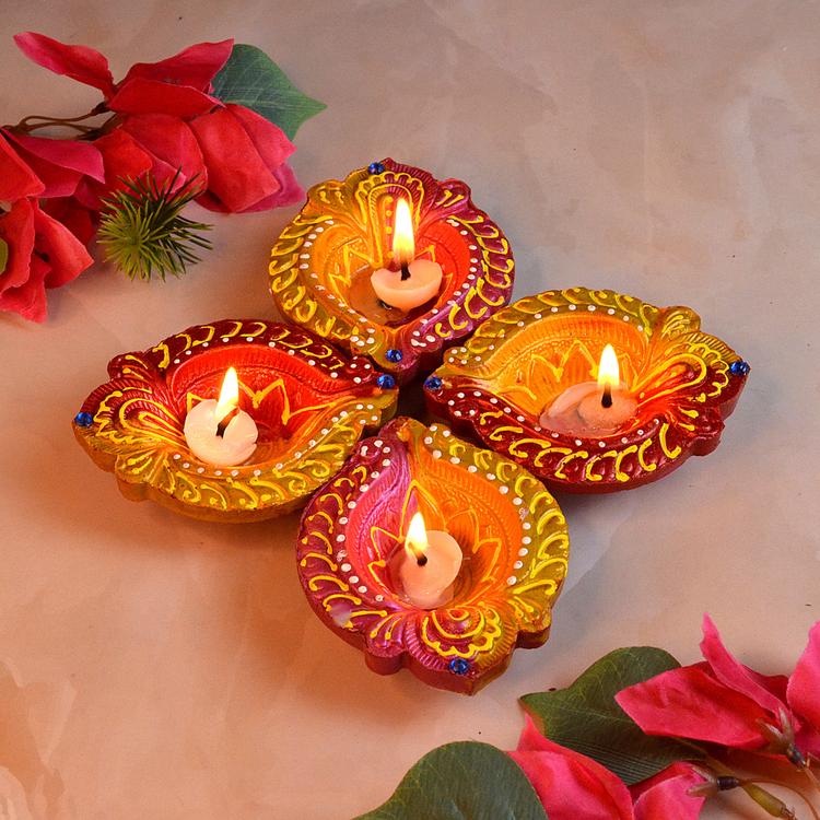 Clay Diya Set of 4