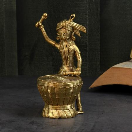 Dokra Trible Man with Dhamsa