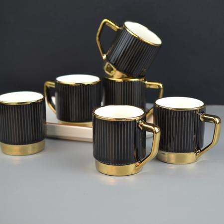 Textured Black Mug Set