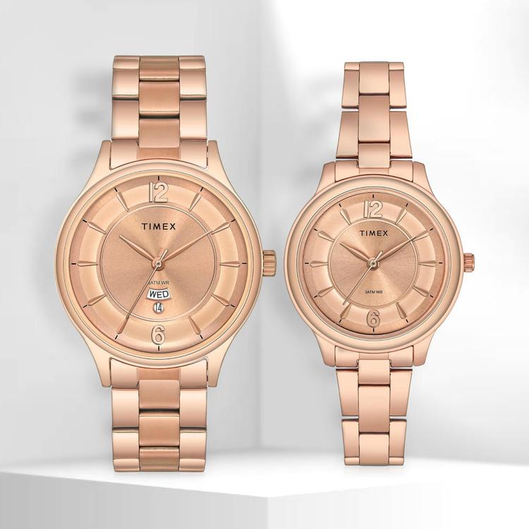 TIMEX Rose Gold Couple Watch