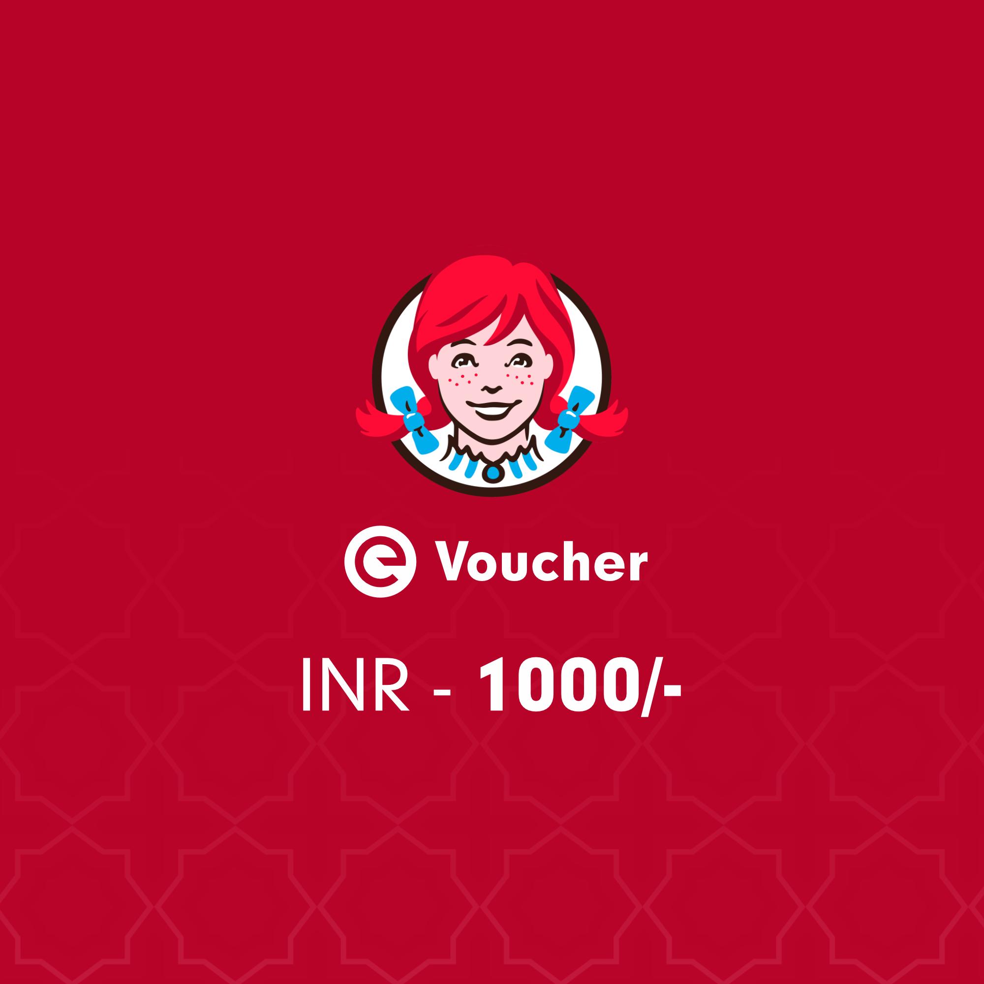 Wendy's E-Voucher Rs. 1000 | Wendy's Gift Cards