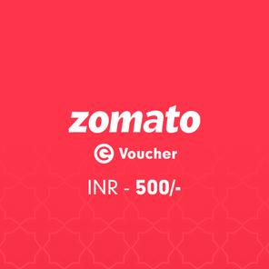 Zomato E-Voucher Rs. 500 Zomato E-Voucher Rs. 500