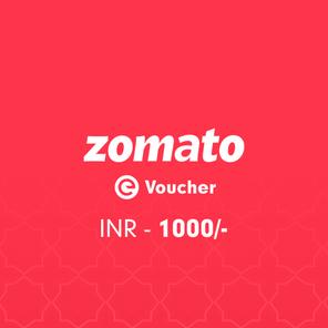 Zomato E-Voucher Rs. 1000 Zomato E-Voucher Rs. 1000
