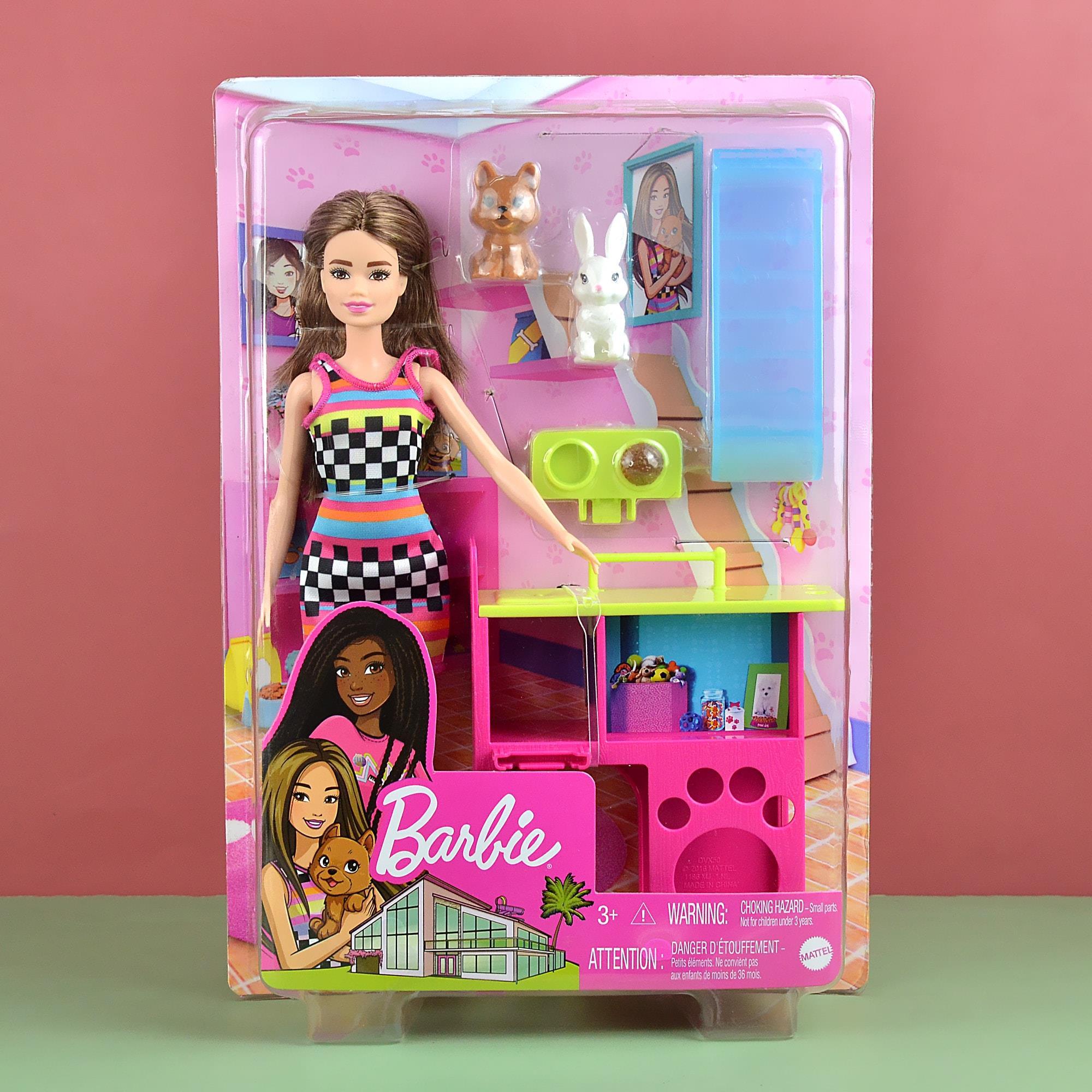 Barbie with Pets Playhouse Set Barbie Dolls