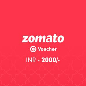 Zomato E-Voucher Rs. 2000 Zomato E-Voucher Rs. 2000