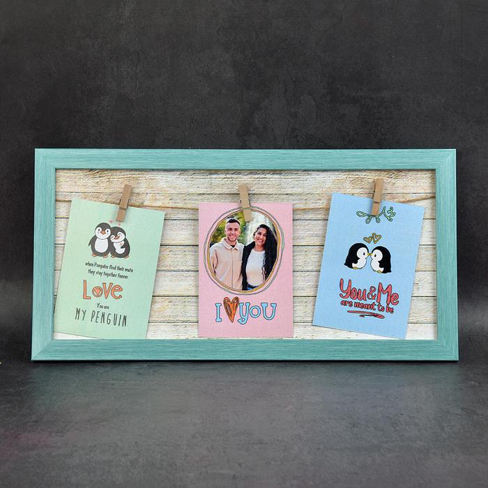 Personalized Love Wood Clip Photo Frame