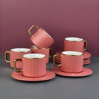 Fluted Pink Cup & Saucer Set