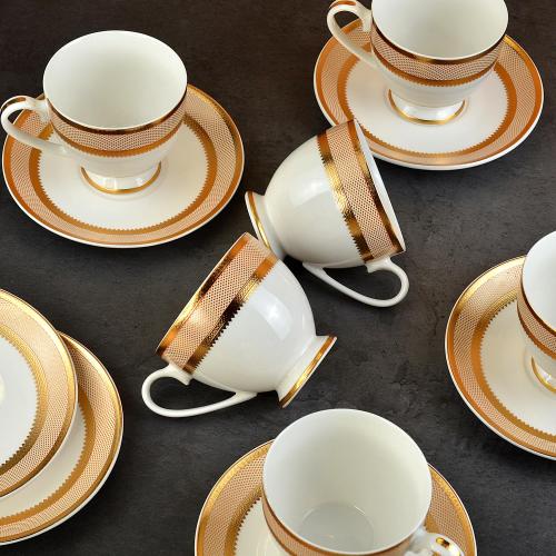 Classic Rose Gold and White Tea Set