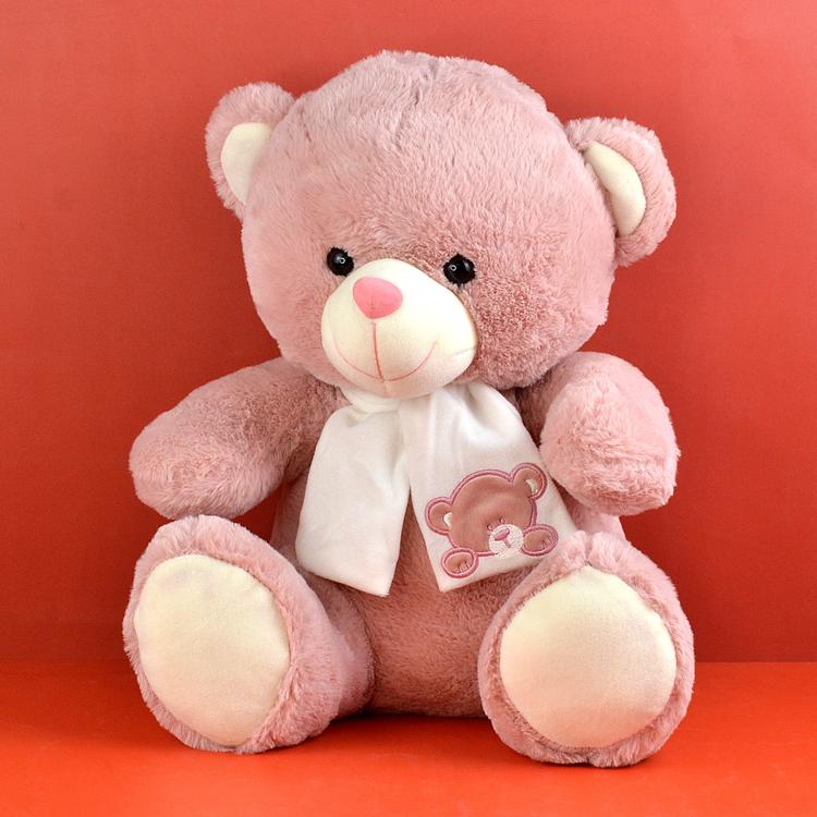 Cute Pink Teddy With Muffler