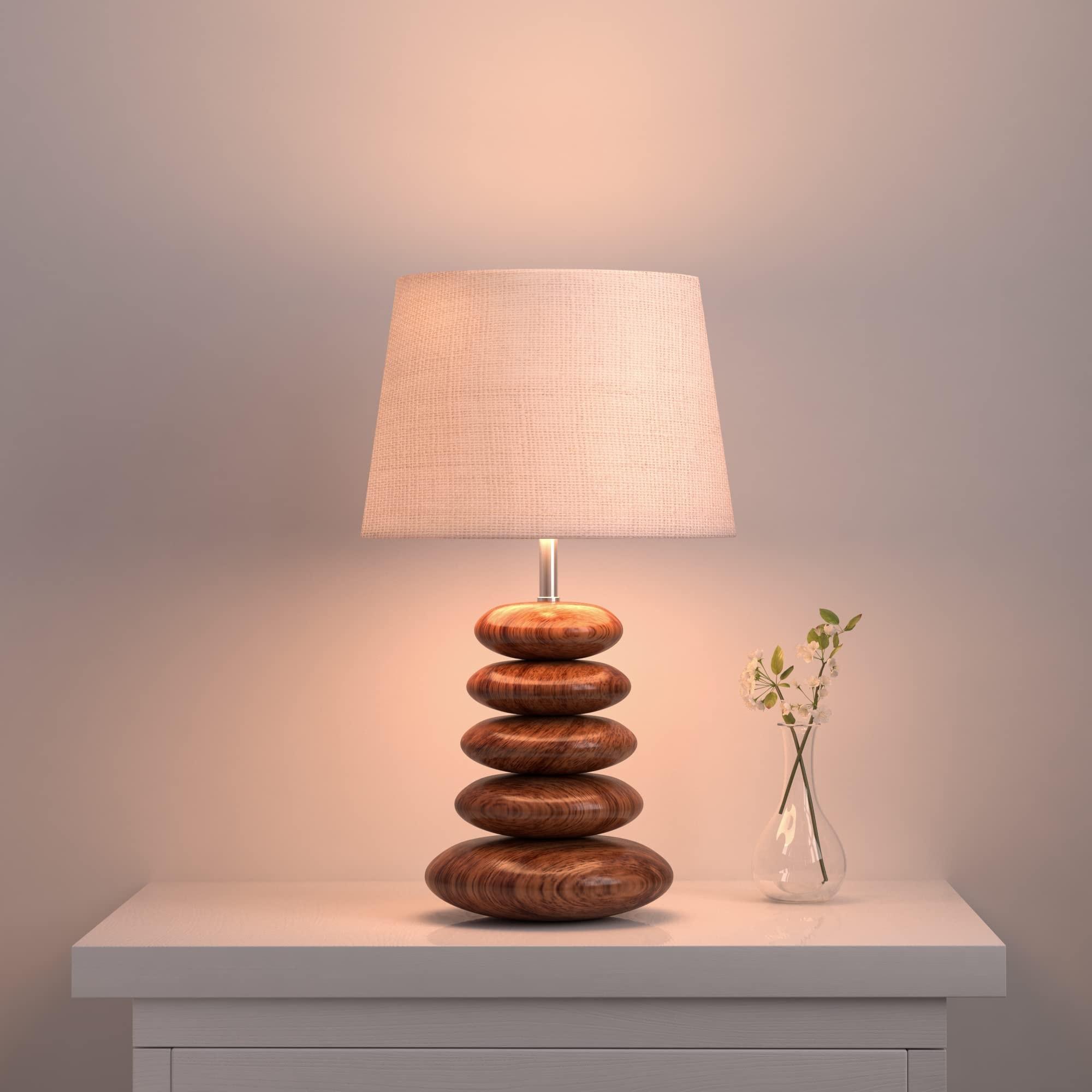 Wood Pebble Table Lamp | Lamp Shades