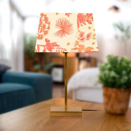 Pink Blooms Metal Lamp