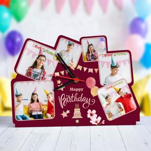 Birthday Multi Photo Frame Clock