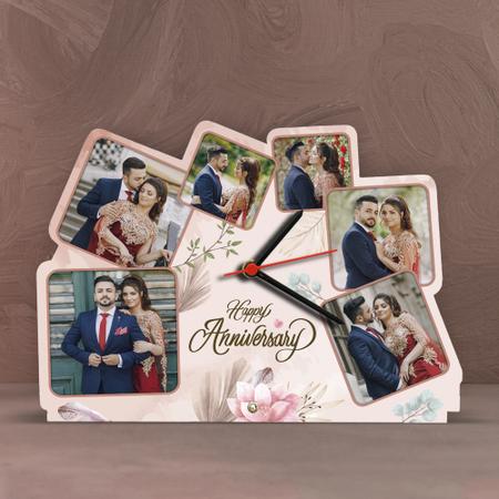 Anniversary Multi Photo Frame Clock