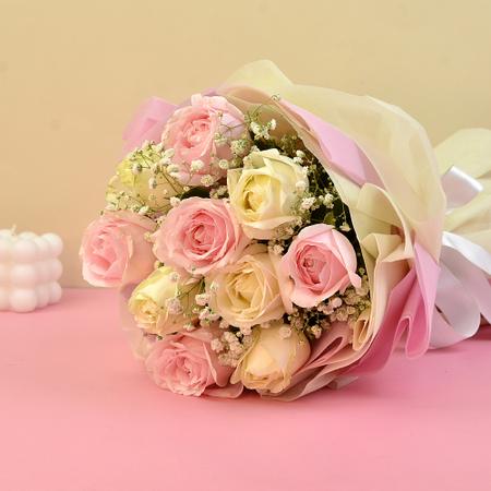 Charming Pastel Rose Bouquet