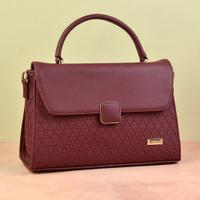 Textured Maroon Handbag