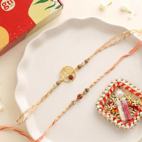 Om Rudraksh Rakhi Set