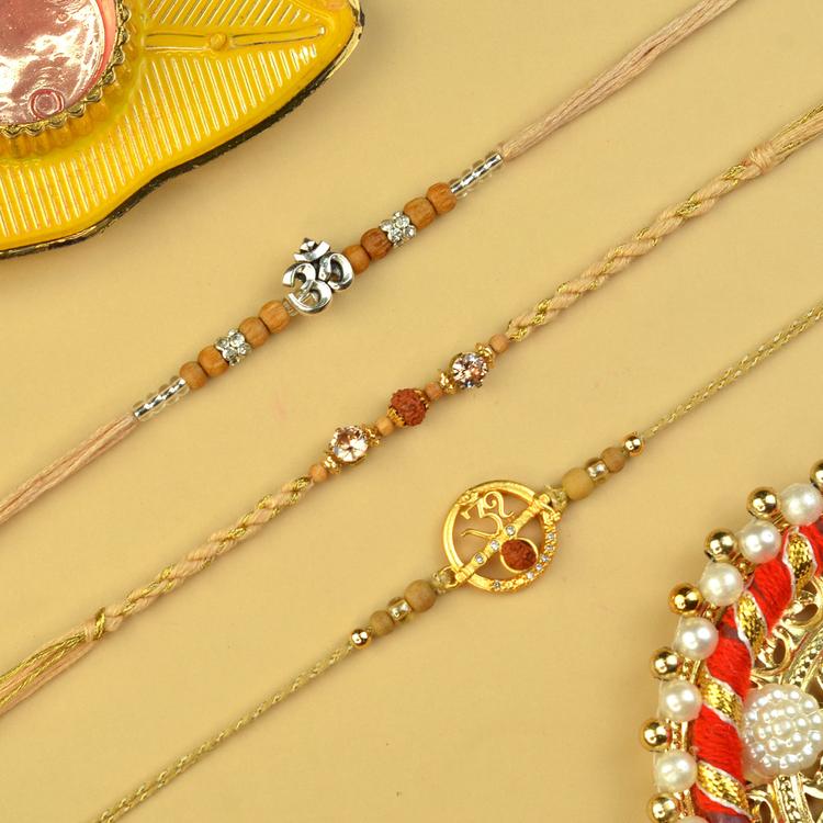 Om Rudraksh Rakhi Set
