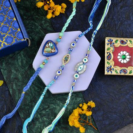 Blue Aura Rakhi Set