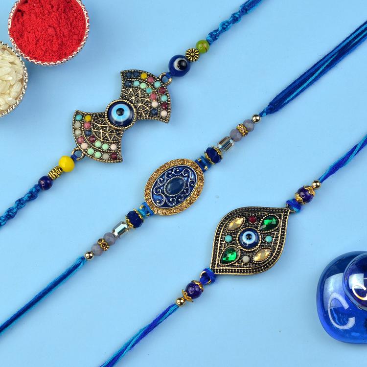Blue Aura Rakhi Set