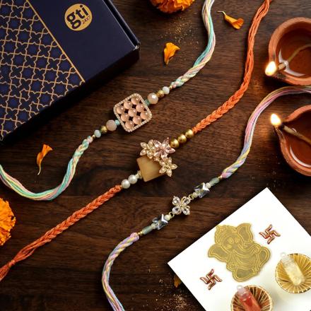 Opulent Stones Rakhi Set