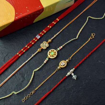 Colorful Stones Rakhi Set