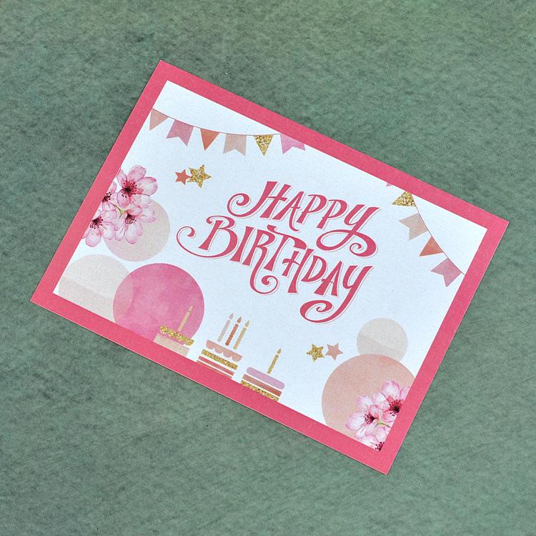 Happy Birthday Pink Card