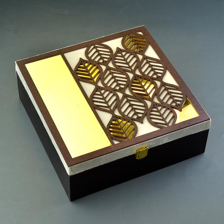 Golden Leaf Cutwork Box
