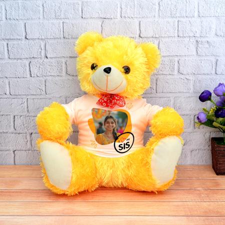 I Love My Sis Personalized Yellow Teddy