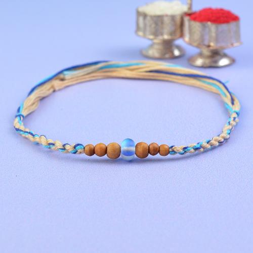 Translucent Blue Bead Dori Rakhi