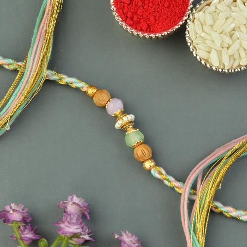 Golden Pastels Dori Rakhi