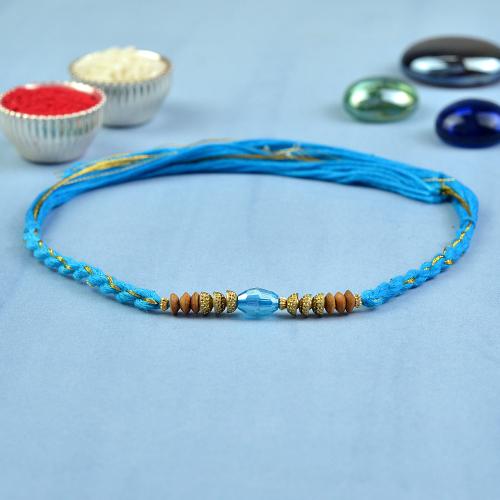 Swiss Blue Beads Dori Rakhi