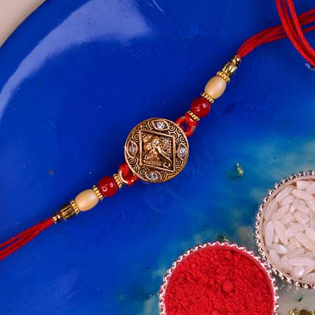 Copper Shield Ganesh Head Rakhi