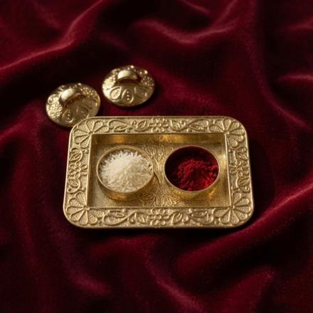Mini Golden Roli Chawal Tray