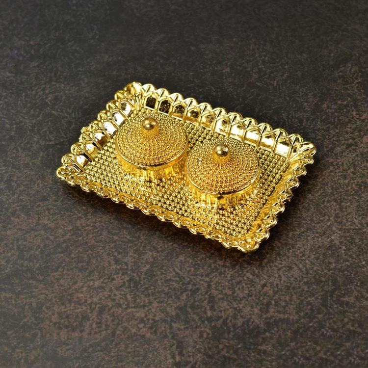 Mini Golden Roli Chawal Tray 